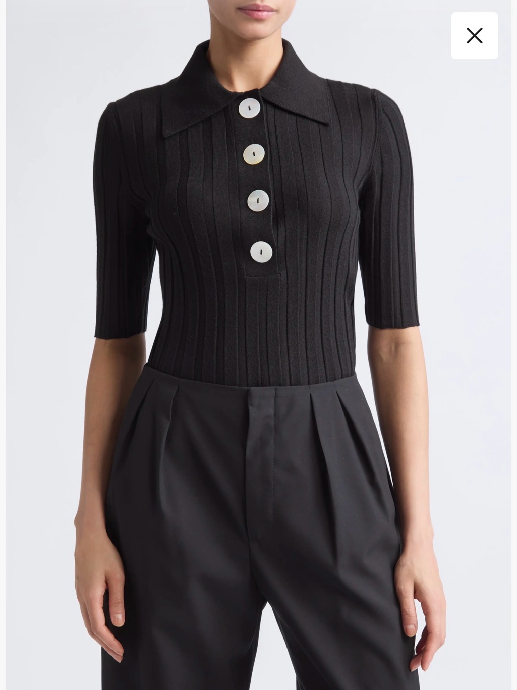 Nackiye Sugarman Virgin Wool Rib Polo